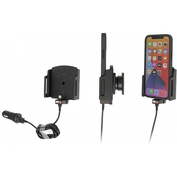 Brodit houder - Apple iPhone 12 / 12 Pro / 12 Pro Max/ 13 / 13 Pr Actieve verstelbare houder met 12V USB sig-plug