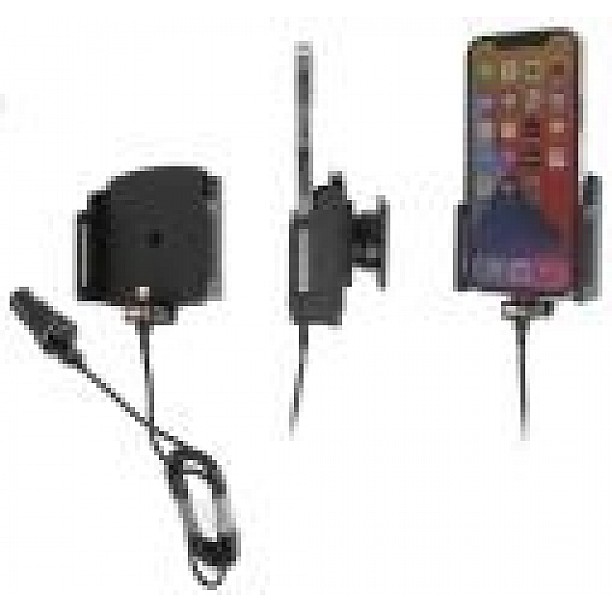 Brodit houder - Apple iPhone 13 / 13 Pro , Actieve verstelbare  houder met 12V USB SIG-Plug 70-83mm