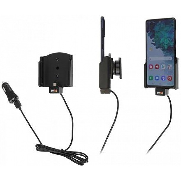 Brodit houder - Samsung Galaxy S20 Fe Actieve houder met 12V USB sig-plug Brodit houder - Samsung Galaxy S20 Fe Actieve houder met 12V USB sig-plug