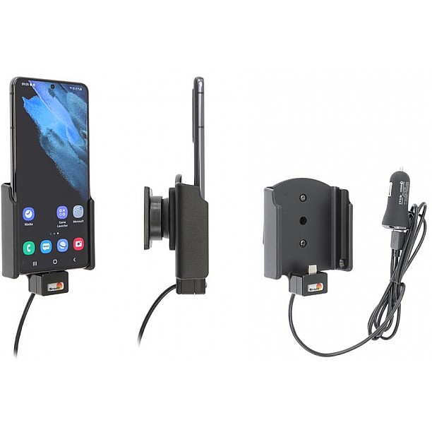 Brodit houder - Samsung Galaxy S21 Actieve houder met 12V USB plug Brodit houder - Samsung Galaxy S21 Actieve houder met 12V USB plug