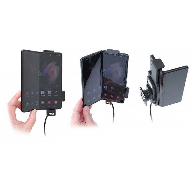 Brodit houder - Samsung Galaxy Z Fold3 Actieve houder met 12V USB plug Brodit houder - Samsung Galaxy Z Fold3 Actieve houder met 12V USB plug