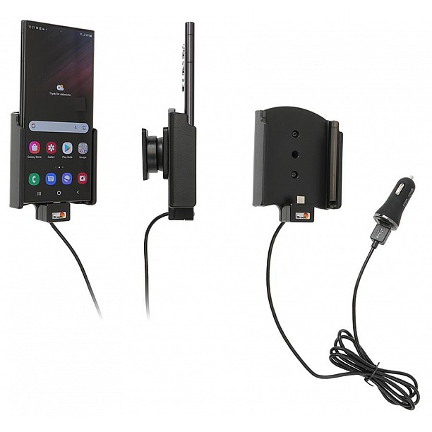 Brodit houder - Samsung Galaxy S22 Ultra Actieve houder met 12V USB plug Brodit houder - Samsung Galaxy S22 Ultra Actieve houder met 12V USB plug