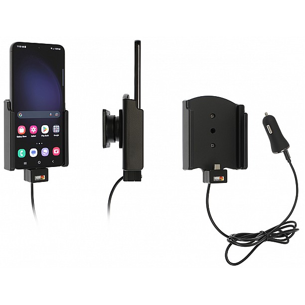 Brodit houder - Samsung Galaxy S23 Plus Actieve houder met 12V USB plug Brodit houder - Samsung Galaxy S23 Plus Actieve houder met 12V USB plug