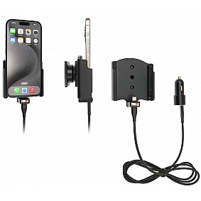 Brodit houder - Apple iPhone 15 Actieve houder met 12V USB plug (Gestoffeerd)