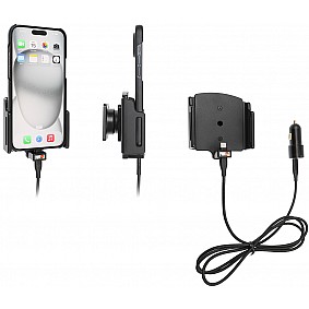 Brodit houder - Apple iPhone 15 Plus / 15 Pro MAX , Actieve verstelbare  houder met 12V USB SIG-Plug 70-83mm