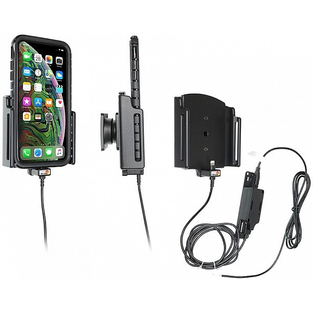 Brodit houder - Appel iPhone Xs Max / iPhone 11 Pro Max Actieve verstelbare houder met 12V USB plug