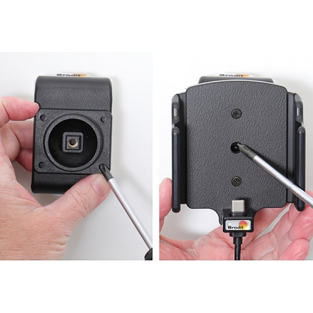 Brodit houder - Universele verstelbare houder USB-C met vaste voeding width: 70-83 mm thickness: 2-10 mm