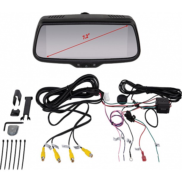 7,2 inch spiegel monitor incl 4 RCA ingangen 7,2 inch spiegel monitor incl 4 RCA ingangen