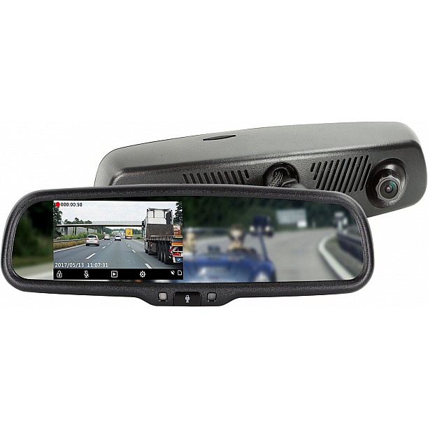 4,3 inch spiegelmonitor incl. Full HD dashcam + DVR-functie