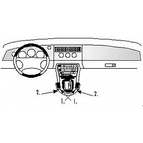 Houder - Brodit ProClip - Jaguar XK8 / XKR/XK 1997-2006 Console mount, Left/Right