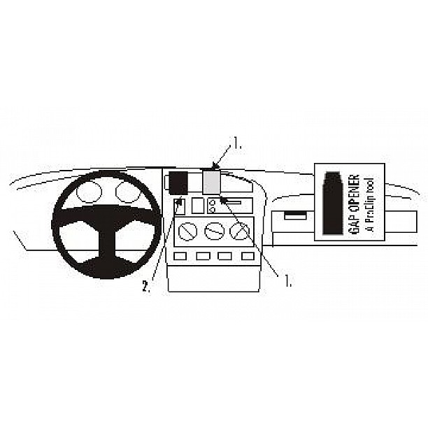 Houder - Brodit ProClip - Volkswagen Vento/Golf 3 / Jetta 1998-< Center mount