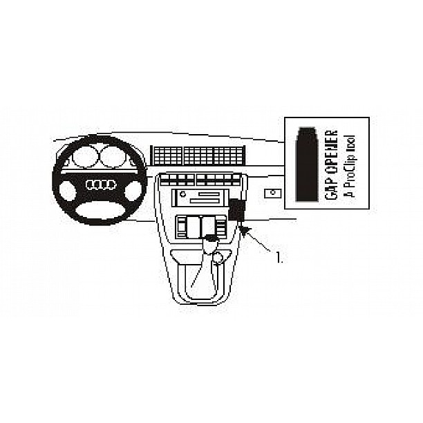 Houder - Brodit ProClip - Audi A4 / S4 2000-2001 Angled mount