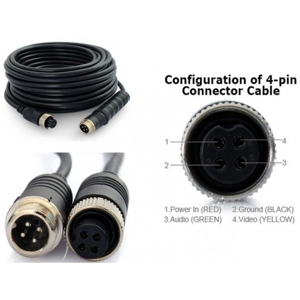 Camera extension cable 10 meter with 4-pins connector (4-p male to 4-p female)