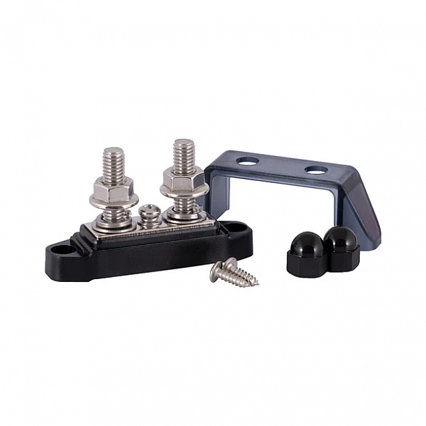 Distribution blok Black, 2xM8 + 1xM4 Distribution blok Black, 2xM8 + 1xM4