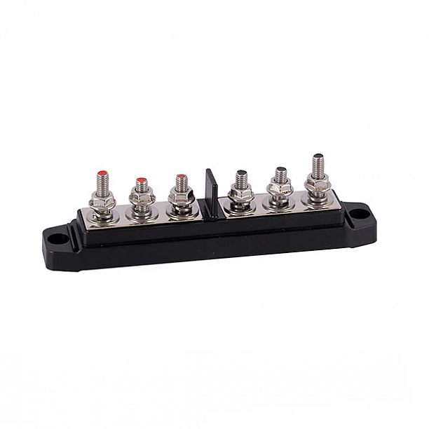 Distribution blok 3x red M8, 3x black M8 Distribution blok 3x red M8, 3x black M8