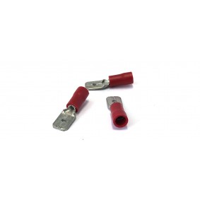 Kabelverbinder geïsoleerd Male rood 6.3 mm / 0.5 - .5 mm² / A: 6mm - B: 0.8mm (100 stuks)