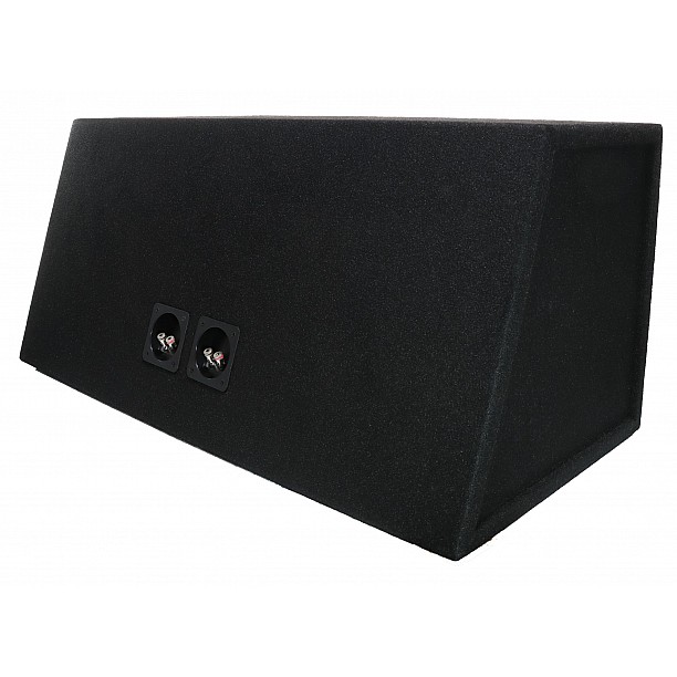 AUDIO SYSTEM Dubbele lege behuizing. Bassreflexbehuizing van 2x 42 Liter voor 2x 30 cm Bass