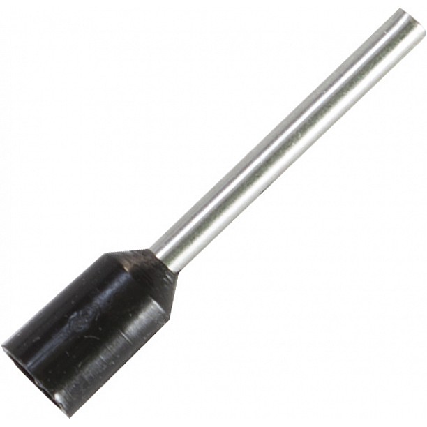 Adereindhuls voor kabelmaat: 1.5 mm² met zwarte isolatie Adereindhuls voor kabelmaat: 1.5 mm² met zwarte isolatie