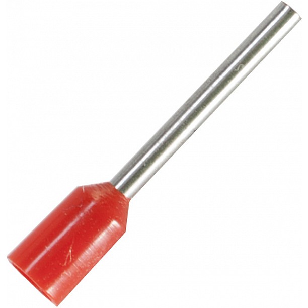 Adereindhuls voor kabelmaat: 1.5 mm² met rode isolatie Adereindhuls voor kabelmaat: 1.5 mm² met rode isolatie
