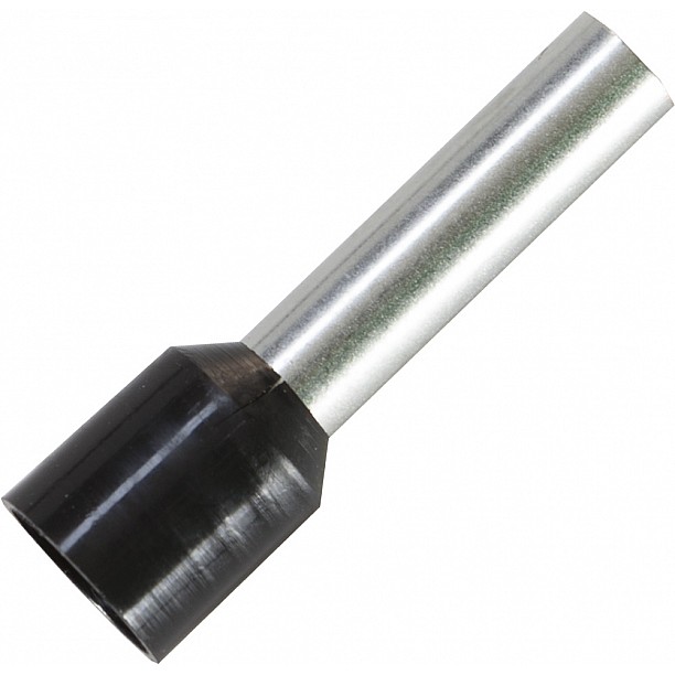 Adereindhuls voor kabelmaat: 10 mm² met zwarte isolatie Adereindhuls voor kabelmaat: 10 mm² met zwarte isolatie