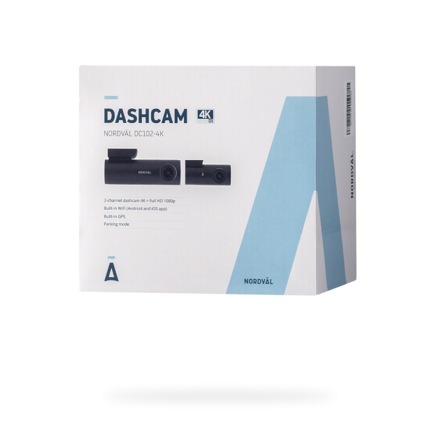 Nordväl DC102 2CH Dashcam 4K + GPS + Wi-Fi 128GB