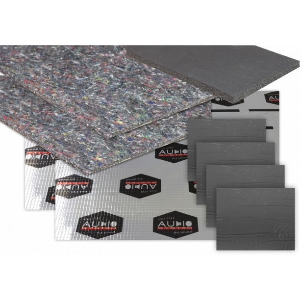 AUDIO SYSTEM DOOR KIT 2.0 2x Silence fleece + 2x Alubutyl 3000+ 4x ALU Sheet 250 + 1x Neoprene foam AUDIO SYSTEM DOOR KIT 2.0 2x Silence fleece + 2x Alubutyl 3000+ 4x ALU Sheet 250 + 1x Neoprene foam