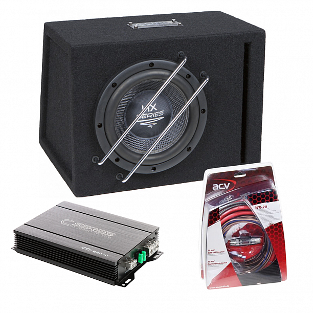 AUDIO SYSTEM Subwoofer set HX08 SQ BR (gepoort) + CO-650.1D + WK-20