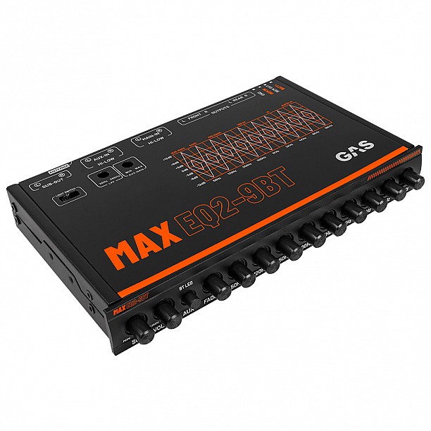 GAS MAX ½DIN 9-band EQ with Bluetooth, 6V Pre-Outs