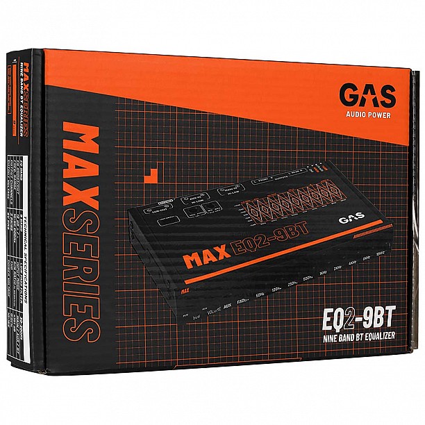 GAS MAX ½DIN 9-band EQ with Bluetooth, 6V Pre-Outs