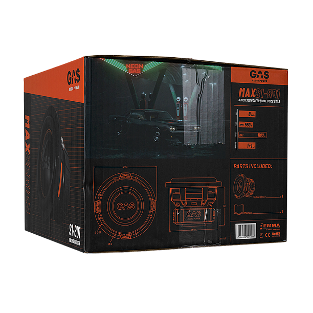 GAS MAX Level 1 Subwoofer 8 GAS MAX Level 1 Subwoofer 8