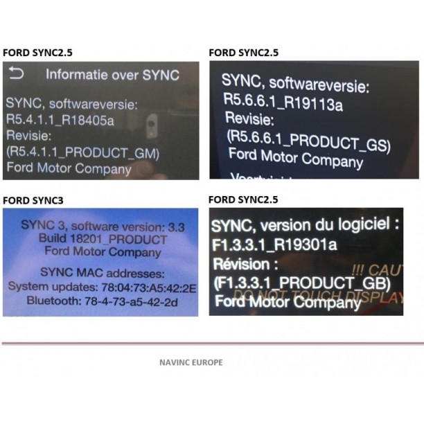 Multimedia Video interface Ford SYNC2.5 & SYNC3