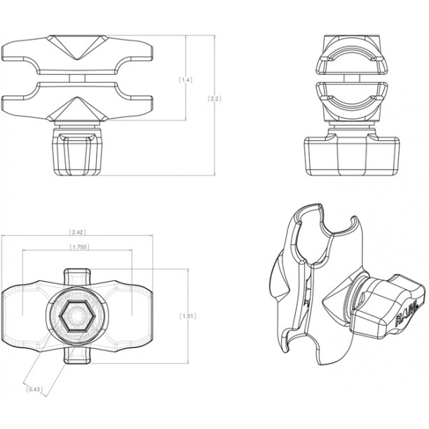 RAM® Double Socket Arm