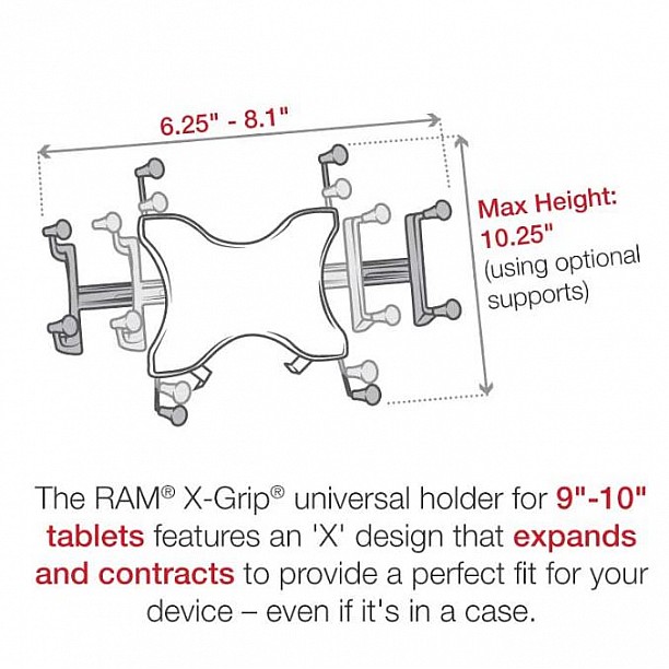 RAM® X-Grip® with RAM® Pod™ I Vehicle Mount for 9
