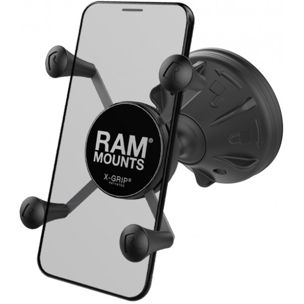 RAM® X-Grip® Phone Mount with RAM® Mighty-Buddy™ Suction Cup RAM® X-Grip® Phone Mount with RAM® Mighty-Buddy™ Suction Cup