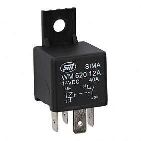 Miniatuur relais met isolatie beugel 1A bedrading standaard coll 12V, 40A