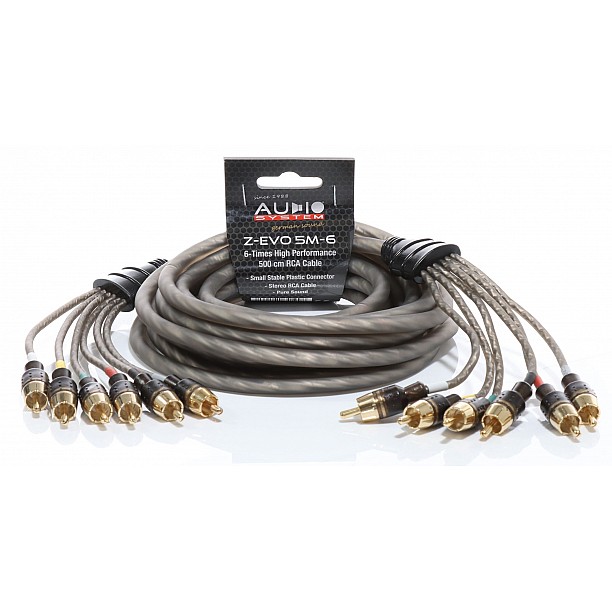 AUDIO SYSTEM HIGH-PERFORMANCE RCA-KABEL 5000mm 6-voudig OFC cinch-kabel AUDIO SYSTEM HIGH-PERFORMANCE RCA-KABEL 5000mm 6-voudig OFC cinch-kabel