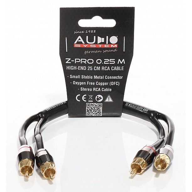 AUDIO SYSTEM HIGH-PERFORMANCE RCA-KABEL 250mm OFC cinch-kabel