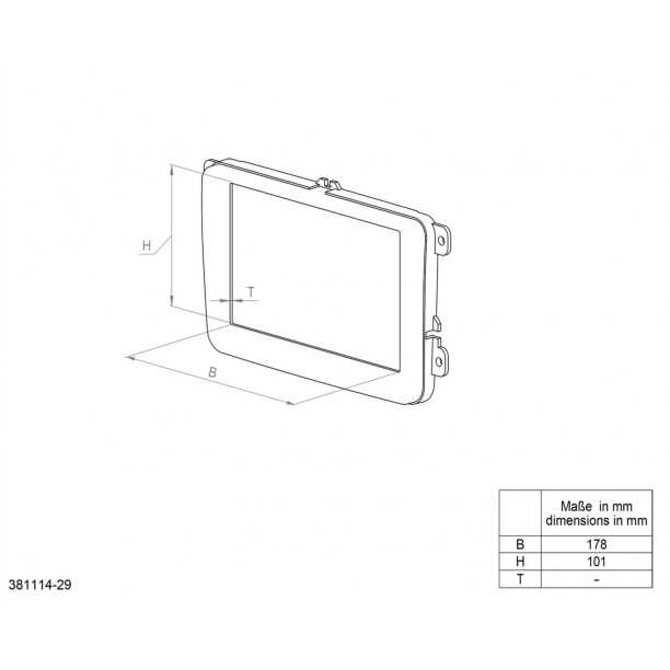 2-DIN Paneel Ford Ecosport 2014-2019 Kleur: Zilver