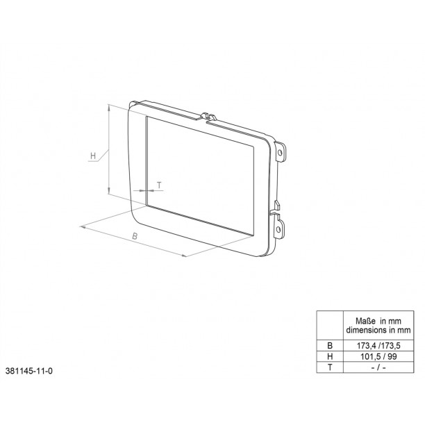 2-DIN Paneel Jeep Compass/ Patriot  2007 -2008  kleur:zwart