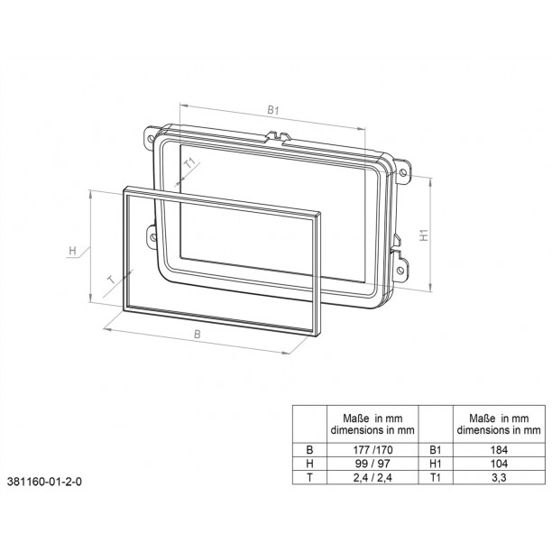 2-DIN Paneel Isuzu D-Max 2012-2019 Kleur: Zwart