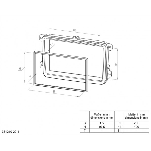 2-DIN Paneel Nissan Navara (NP300) 2016-2019 Kleur: Piano Zwart