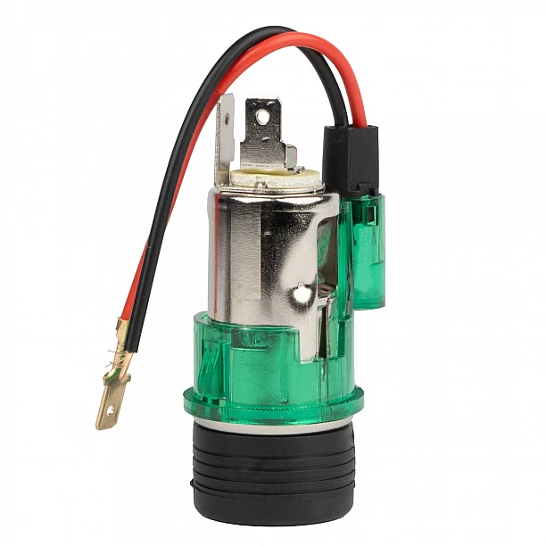Sigaretten aansteker doos met plug en groen licht, 12V