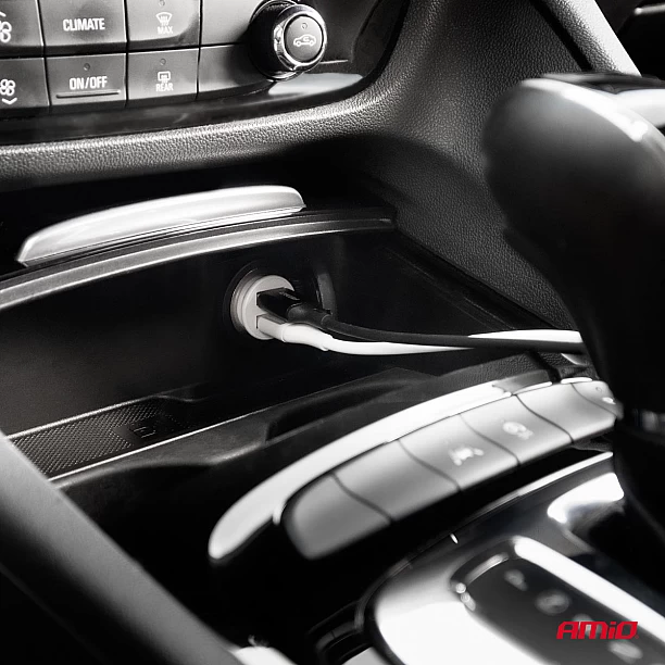 Autolader 2x USB-A 2.1A 12/24V AMiO-03872