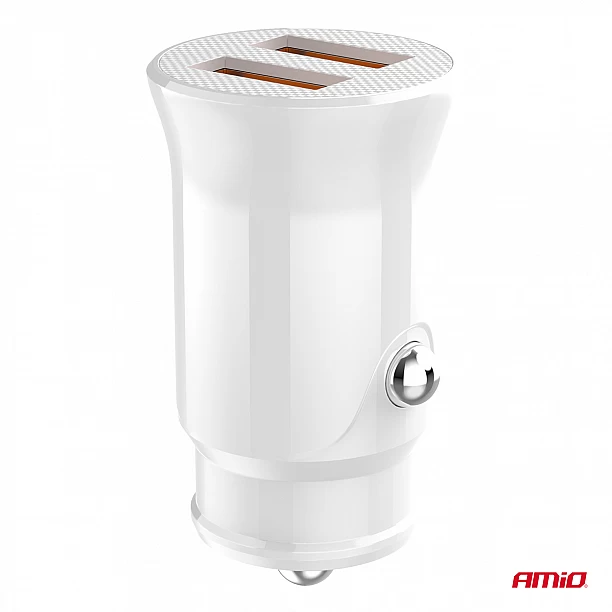 Autolader 2x USB-A 2.1A 12/24V AMiO-03872