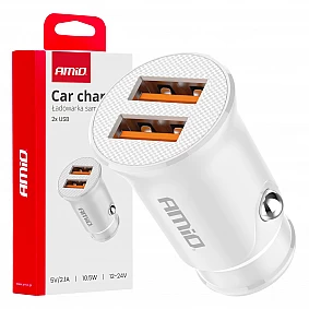 Autolader 2x USB-A 2.1A 12/24V AMiO-03872