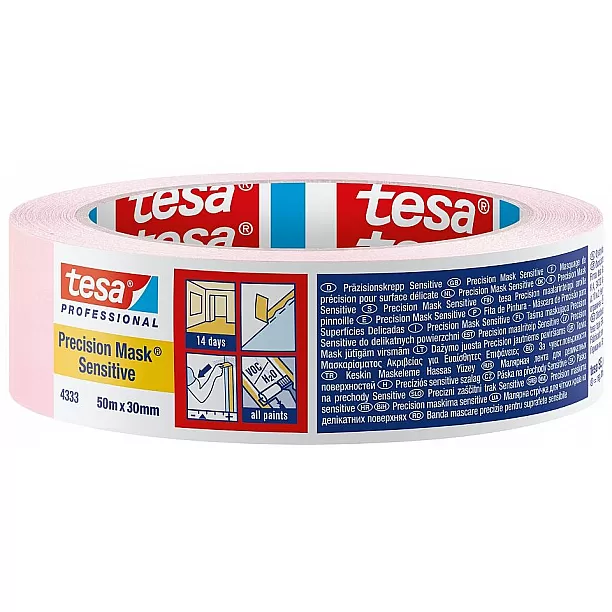 Tesa Precision Mask Sensitive 04333 L.50mtr x B. 25mm Roze (Per 6 Stuks)