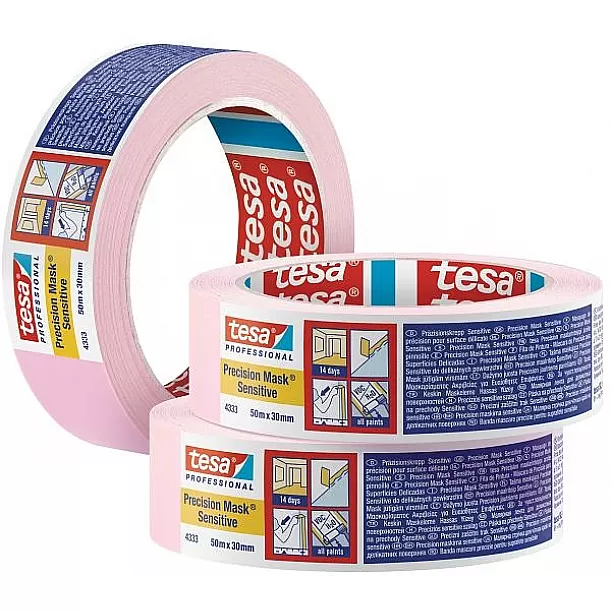 Tesa Precision Mask Sensitive 04333 L.50mtr x B. 25mm Roze (Per 6 Stuks)