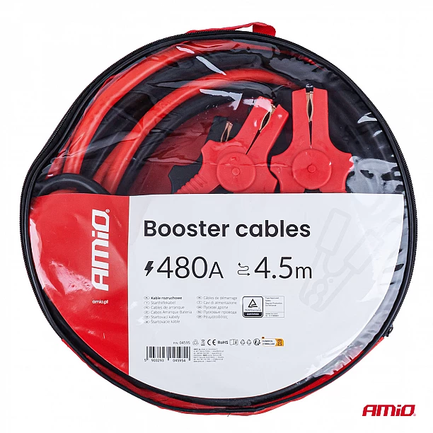 Professionele Startkabelset  480A, lengte 4.5mtr TUV gecertificeerd