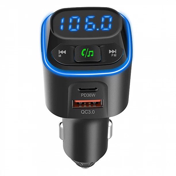 FM Transmitter 1×USB-A 2×USB-C 12V 24V