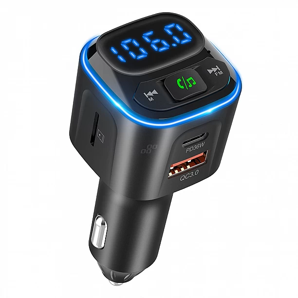 FM Transmitter 1×USB-A 2×USB-C 12V 24V
